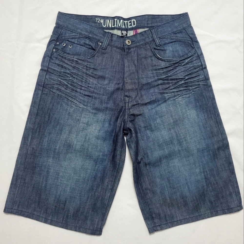 Ecko Unlimited Men’s Jean Shorts Blue Denim – Waist 34, Relaxed Fit